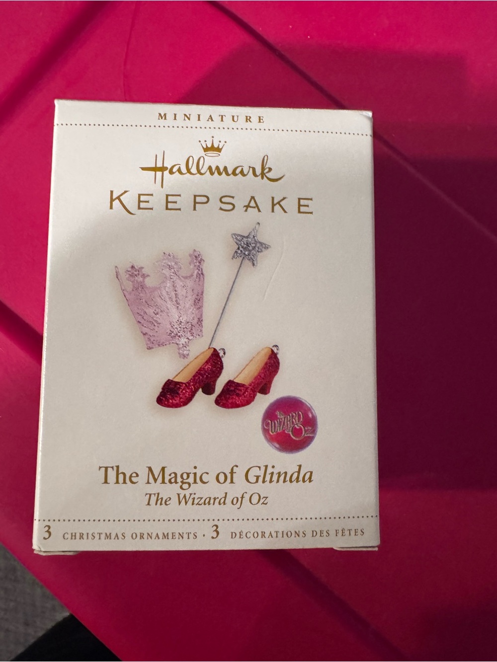 Hallmark Keepsake The Magic of Glinda Ornament Set - Pink, Red, Silver